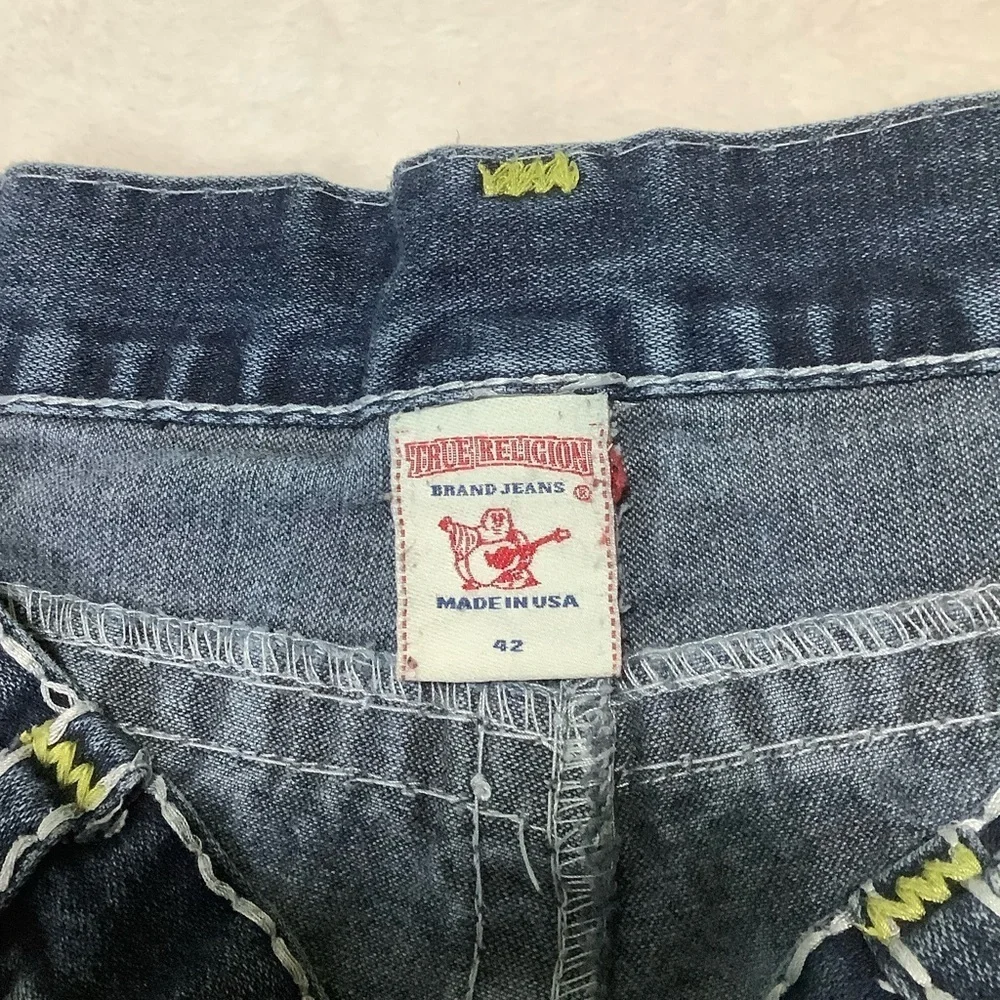True Religion Ricky Super T Rare Yellow Tag Sz 42 Dark Wash